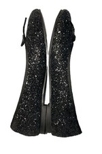 French Sole London Black Glitter Bow Flats Size 38.5 Pre-Owned Never Worn