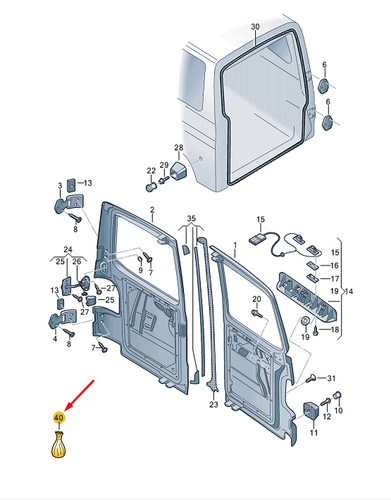 Transporter rear right - vw, t6
