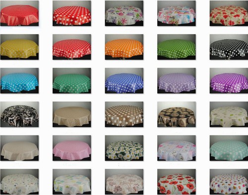 Round wipe clean tablecloth - clean,