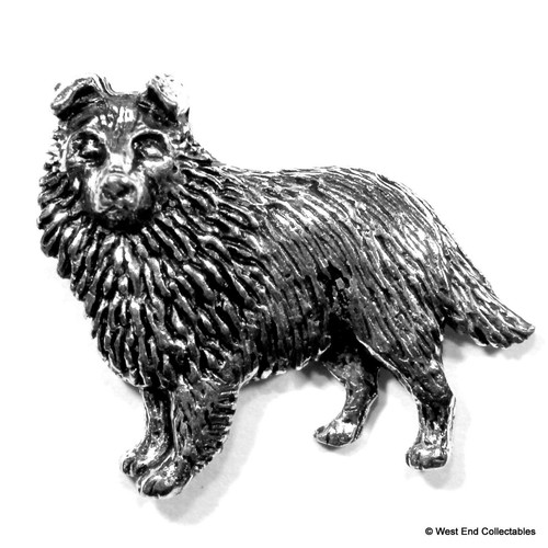 Sheltie dog pewter pin brooch - dog,