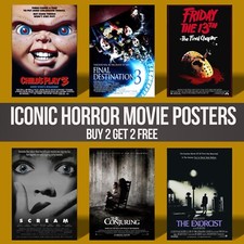 Iconic Horror Movie Posters Classic Scary Film Cinema Wall Art Poster Prints
