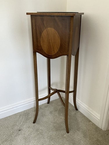 Antique mahogany plant stand - plant,