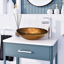 Alderbury Home - Bathroom Sink Glass Wash Basin Countertop Compact Round Corner