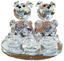 Crystal Bear Animal Figurine,Glass Animal Collection Table Ornament Perfect Gift