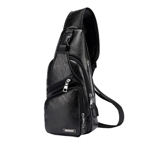 Men usb charging chest bag - charging,