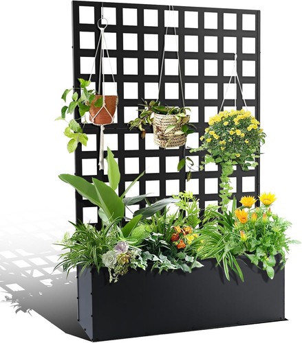 Wooden trellis planter - wooden, outdoor