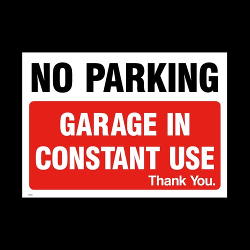 Parking garage use sign - in,