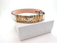 MOSCHINO Belt Silver Leather