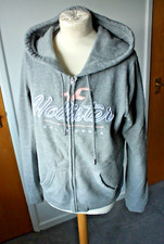 ladies Hollister grey zipped hoodie size: M