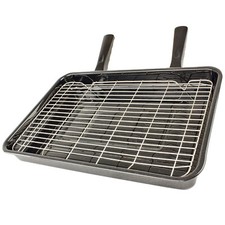 UNIVERSAL Large Oven Cooker Grill Pan Tray With Double Handle & Rack