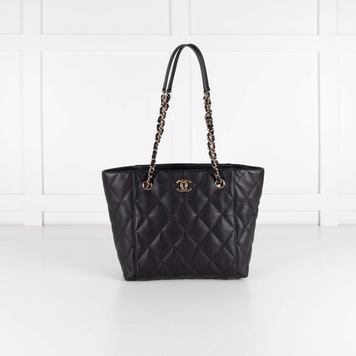 Chanel black quilted caviar - chanel,
