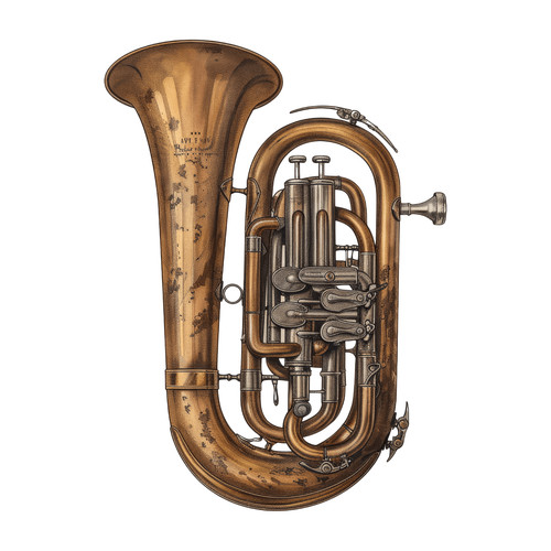 Tuba musical instrument - tuba, self