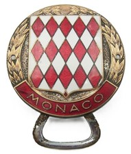 Vintage 1950's - 1960's Enamel Monaco Monte Carlo Car Badge Auto Emblem