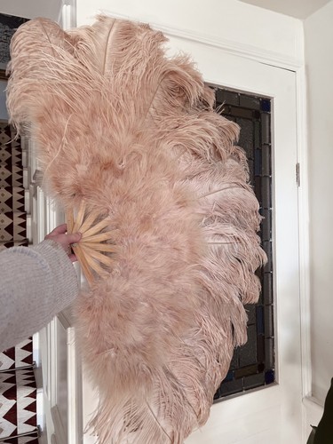 Huge ostrich feather fan - 1.3m,