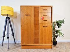 G Plan E Gomme Gold Label 1960s Vintage Wardrobe Cabinet Chest Drawers