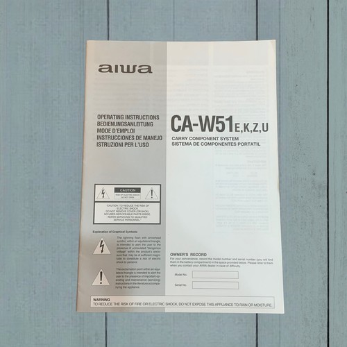 Aiwa w51 z - e,k,z,u, operating