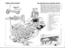 1961 RALEIGH 'Roma' 78cc Scooter Engine Motor Cycle Magazine Report Cutting