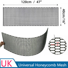 Universal 47"x16" Car Grill Mesh Honeycomb Mesh Black Plastic Vent Racing Grill 