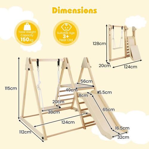Foldable wooden jungle - 3-in-1,