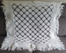 ***Large Hand Crochet Baby Christening Shawl Blanket***