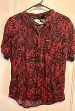 Harley-Davidson Red and Black Eagle Flag Button Up Blouse  #96261-03VW M