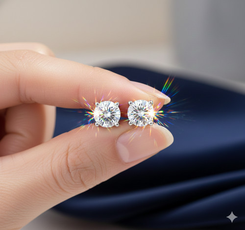 1ct earrings white - earrings,