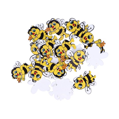 20x wooden buttons bee shape - 20x,