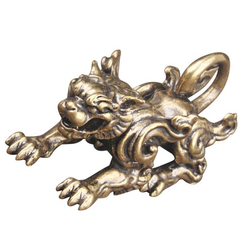 Miniature brass kylin - ,