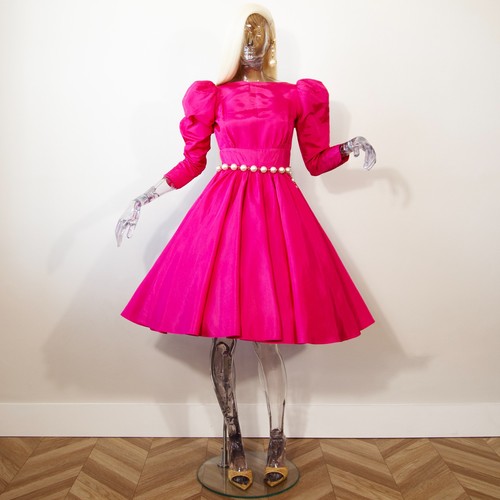 Vintage 1980s fuchsia taffeta - vintage,