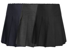 Girls School Skirt Pleated Grey, Navy & Black School Uniform
