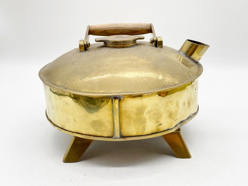 Antique signed brass kettle - antique,