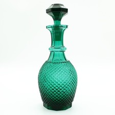 Vintage Green Glass Decanter