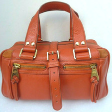 Rare Mulberry Small Mabel Bag in Orange Leather with Zip Closure (today £695)