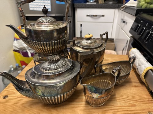 Antique silver plate tea - silver,