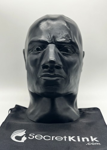 Black latex hood thick - thick, heavy