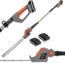 20V Cordless Hedge Trimmer Telescopic Long Reach Cutter 2x Li Ion Batteries 