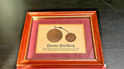 Vintage framed penny farthing - vintage,