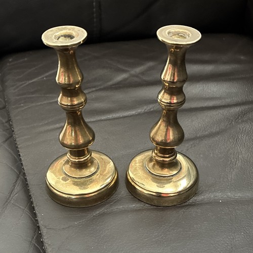 Pair brass candlesticks - pair, of