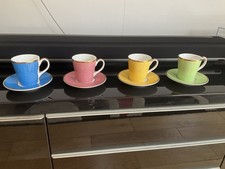 Royal Worcester HRH 80th Birthday Celebration set of 4 Coffee Cups & Saucers