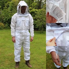 Beekeeping Suit Ventilated Full Body Bee Suit with Fencing Veil Hood Protection