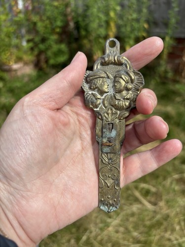 Vintage brass clock key - vintage,