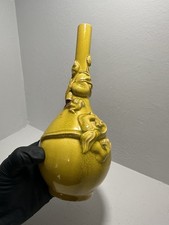 Unusual & lovely Chinese Porcelain crackle Dragon vase