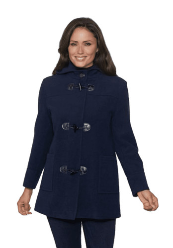 Navy wool zip toggle - navy,
