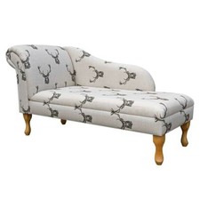 Stag Chaise Longue Sofa Lounger 100% Cotton Fabric | British Handmade UK