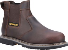 Caterpillar Powerplant Dealer Mens Safety Boots Leather Chelsea Work Shoes Size