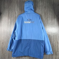 Ford Team RS Blue Padded Jacket Coat Double Zip Pockets Rare Mens Size L Large