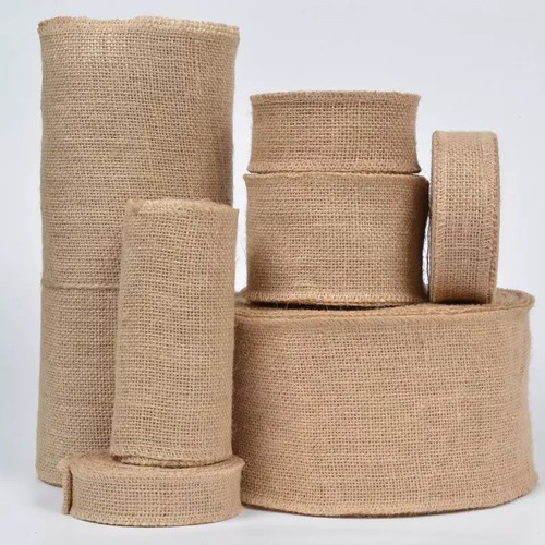 Natural hessian ribbon rustic - hessian,