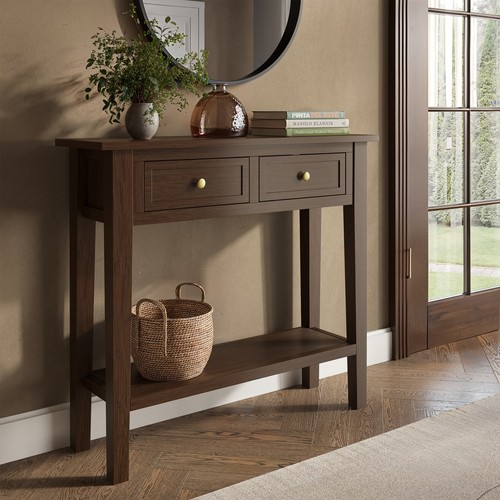 Small narrow walnut console - narrow,