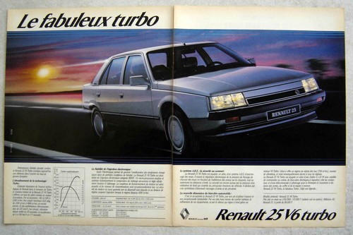 Advertising paper renault 25 - -,