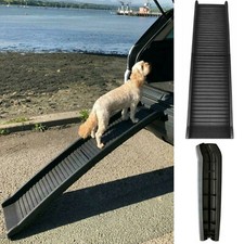 DOG PET RAMP PLASTIC FOLDING BI FOLD LIGHTWEIGHT STRONG TRAVEL CAR VAN PORTABLE
